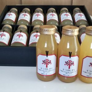果汁１００％完熟りんごジュース　180ml×12本入　黒ギフト箱